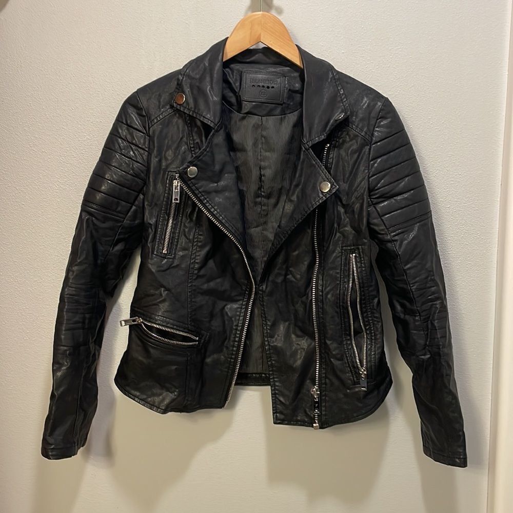 Blank NYC black Motorcyle woman’s faux leather jacket - Picture 2 of 14